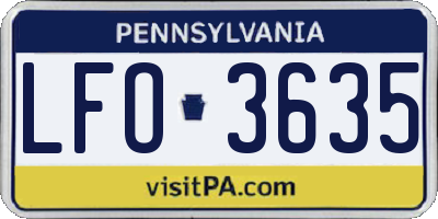 PA license plate LFO3635