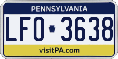 PA license plate LFO3638