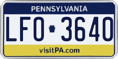 PA license plate LFO3640