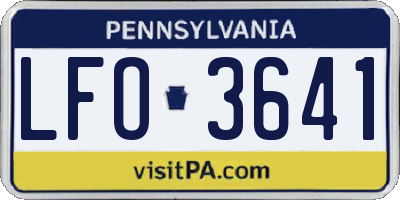 PA license plate LFO3641