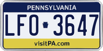 PA license plate LFO3647