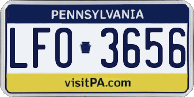 PA license plate LFO3656
