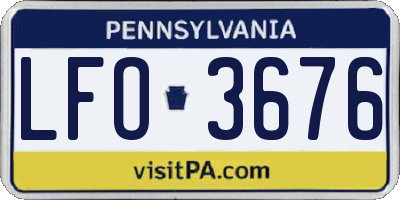 PA license plate LFO3676