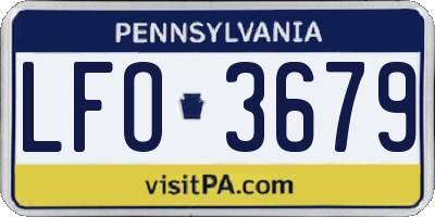 PA license plate LFO3679