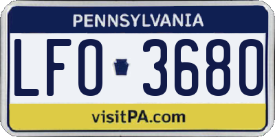 PA license plate LFO3680