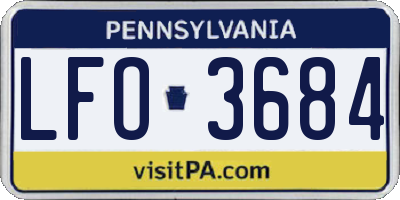 PA license plate LFO3684