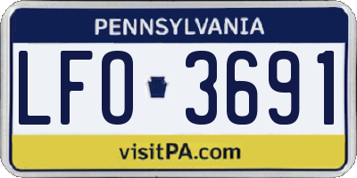 PA license plate LFO3691