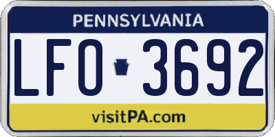 PA license plate LFO3692