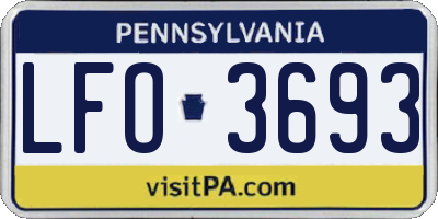 PA license plate LFO3693