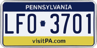 PA license plate LFO3701