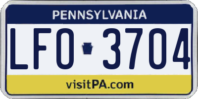 PA license plate LFO3704
