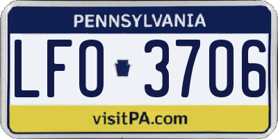 PA license plate LFO3706