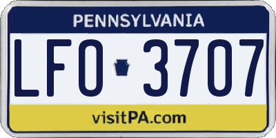 PA license plate LFO3707