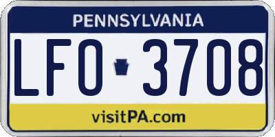 PA license plate LFO3708