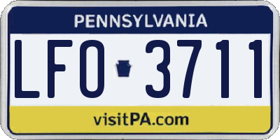 PA license plate LFO3711