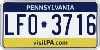 PA license plate LFO3716