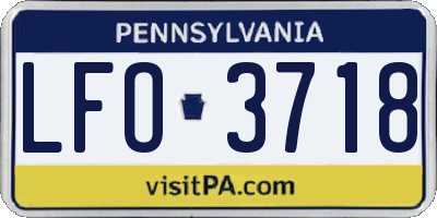 PA license plate LFO3718