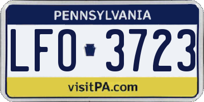 PA license plate LFO3723