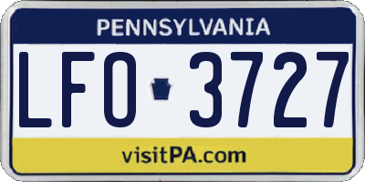 PA license plate LFO3727