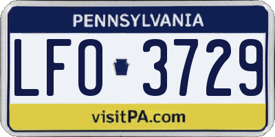 PA license plate LFO3729