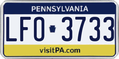 PA license plate LFO3733
