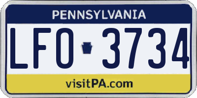 PA license plate LFO3734