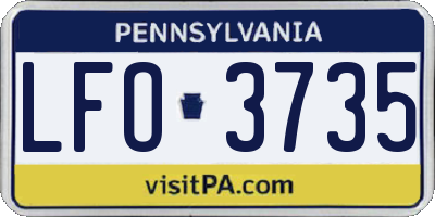 PA license plate LFO3735