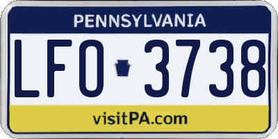 PA license plate LFO3738