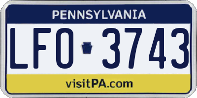 PA license plate LFO3743