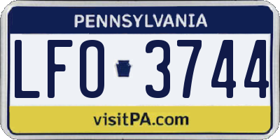 PA license plate LFO3744