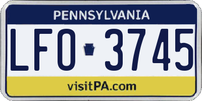 PA license plate LFO3745