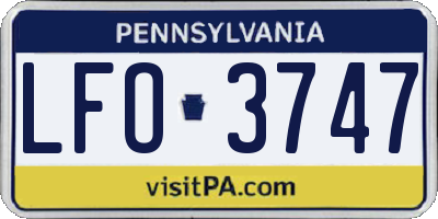 PA license plate LFO3747