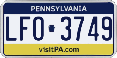PA license plate LFO3749