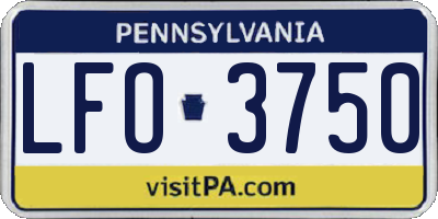 PA license plate LFO3750