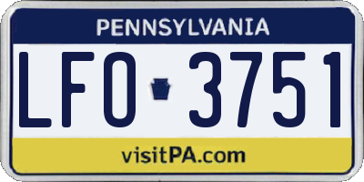 PA license plate LFO3751