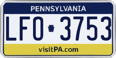 PA license plate LFO3753