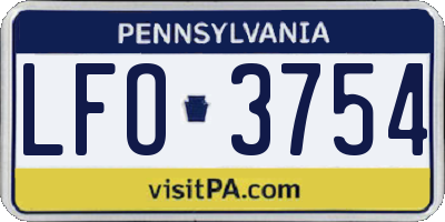 PA license plate LFO3754