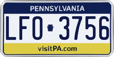 PA license plate LFO3756