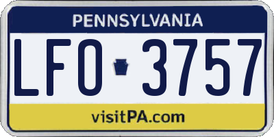 PA license plate LFO3757