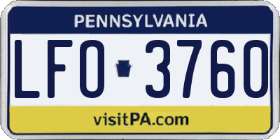 PA license plate LFO3760