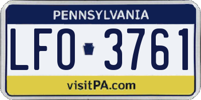 PA license plate LFO3761