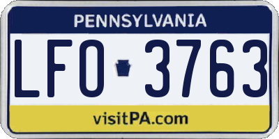 PA license plate LFO3763