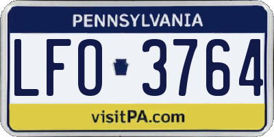 PA license plate LFO3764