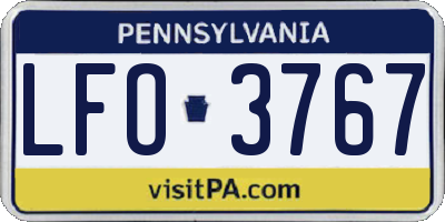 PA license plate LFO3767
