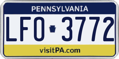 PA license plate LFO3772