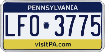 PA license plate LFO3775