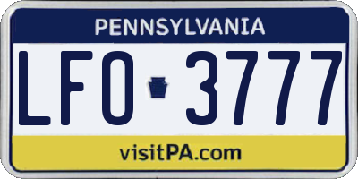 PA license plate LFO3777