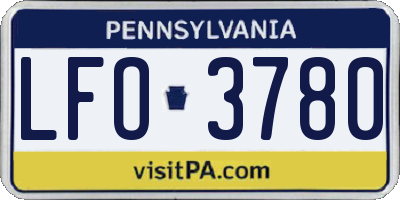 PA license plate LFO3780