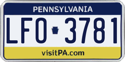 PA license plate LFO3781
