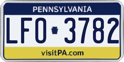 PA license plate LFO3782